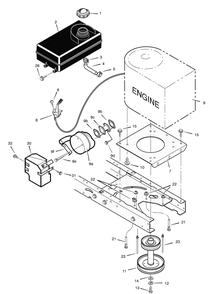 Engine Mount Diagram and Parts List for 425001X8B 2004 Briggs and Stratton Lawn Tractor